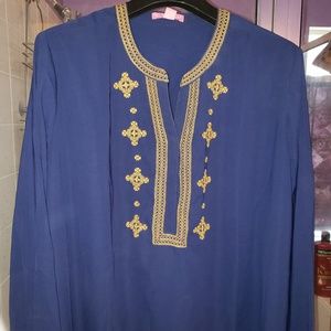 Blue tunic, plus size 26/28